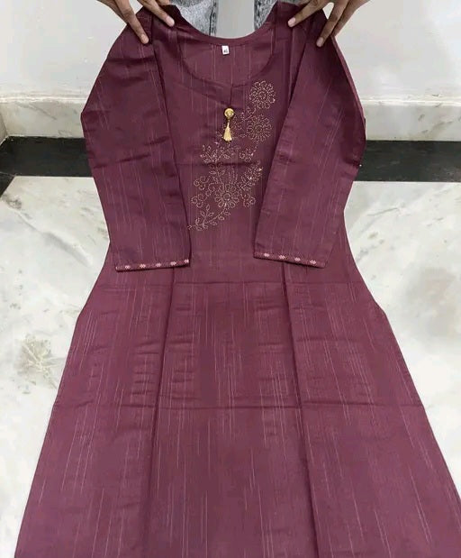 Blue & white priented cotton kurta