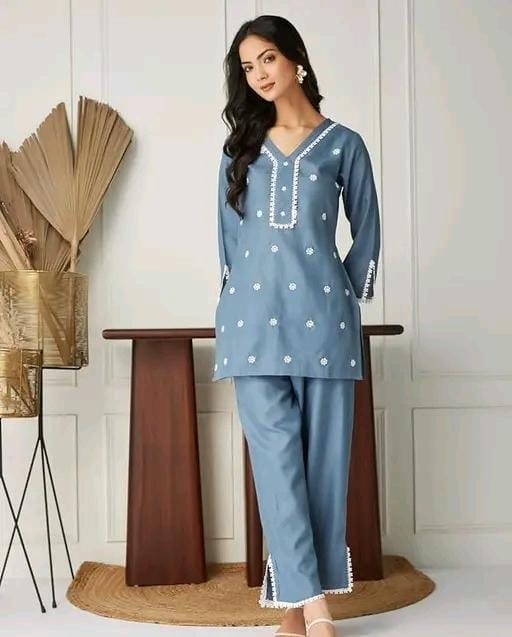 Cotten slub coord set