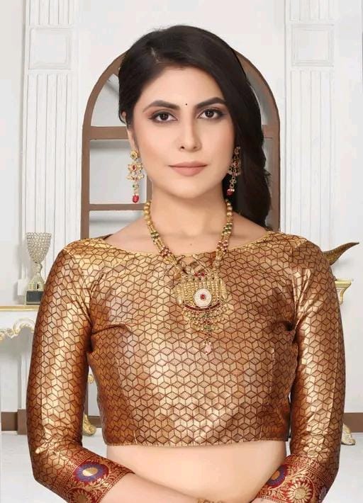 Cotton silk jacquard with blouse