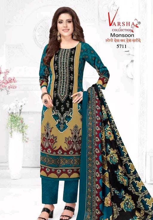 Women crepe fabric frech salwar suit