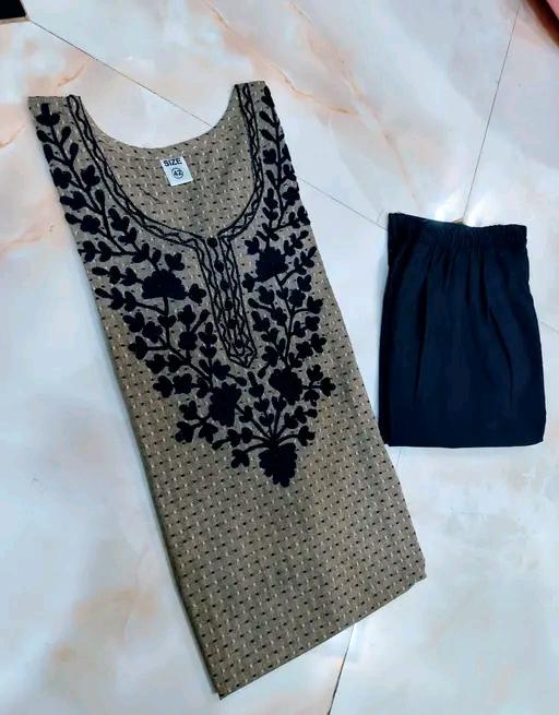 Stylish Women black Embroidered Kurta Pant Set,
