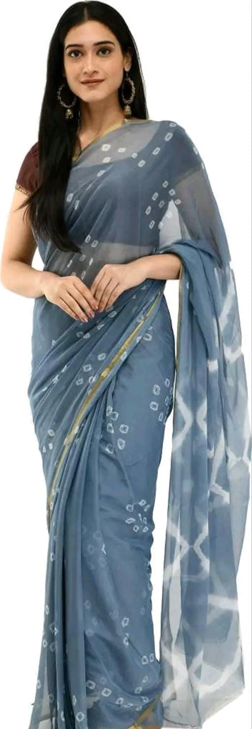 Fashions chiffo  bandhani printed saree with blouse