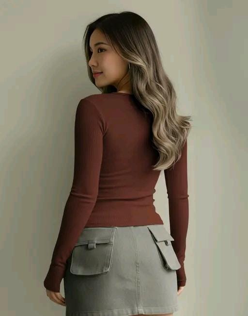 Women blend round neck stylish with top