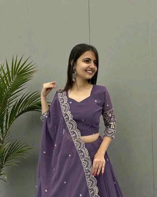 Women work semi stitched lehenga