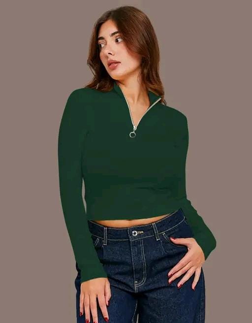 Casual polyester blend v-notch neck long stylish white top