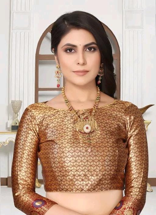 Cotton silk jacquard with blouse