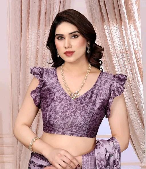 Fany print printed silk saree with blouse
