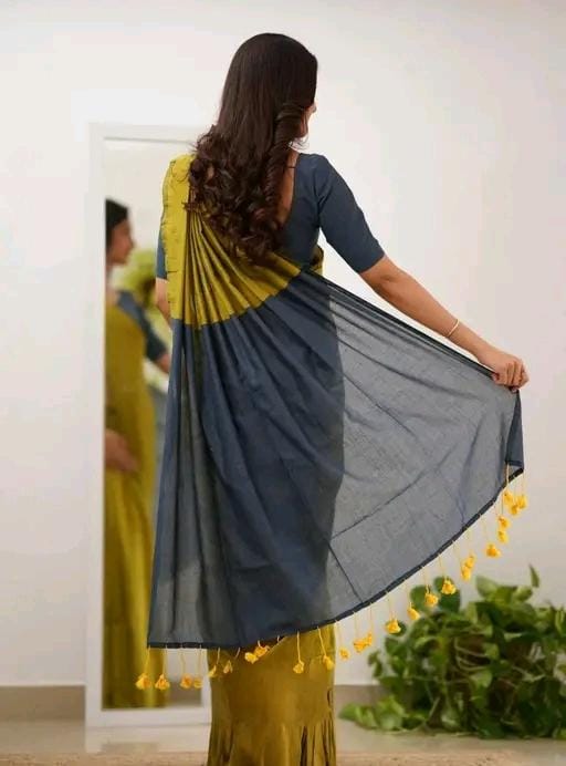 Woven handloom pure cotton saree