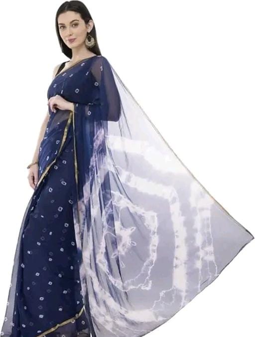 Fashions chiffo  bandhani printed saree with blouse