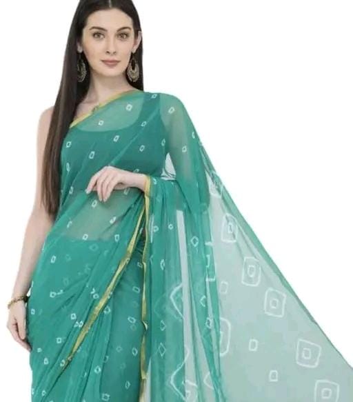 Fashions chiffo  bandhani printed saree with blouse