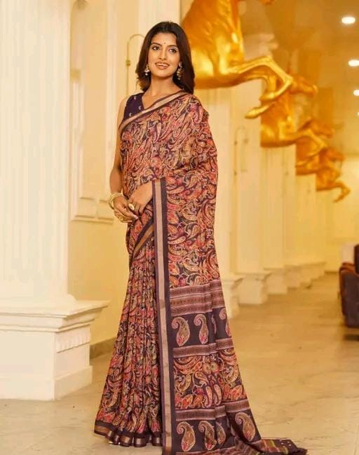 Shirodhari mulmul cotton saree with blouse