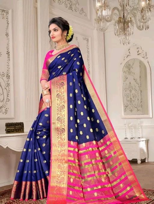Party wear saree with sparking lace border