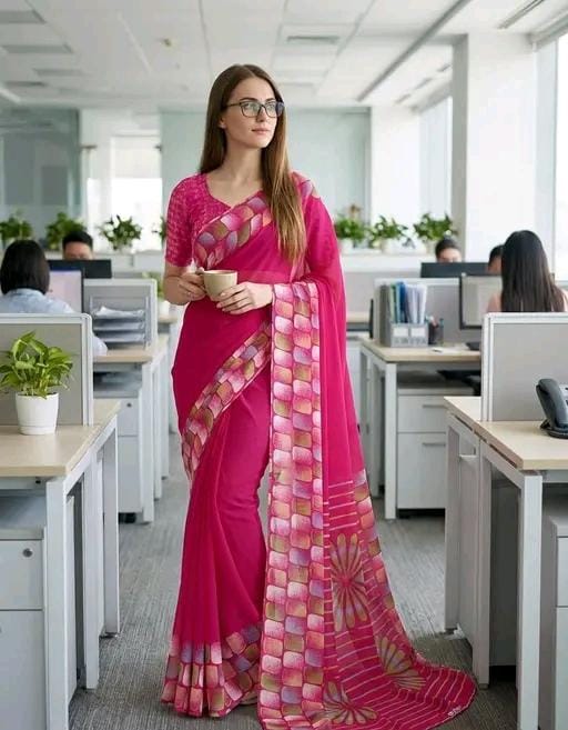 Women georgatte priend saree