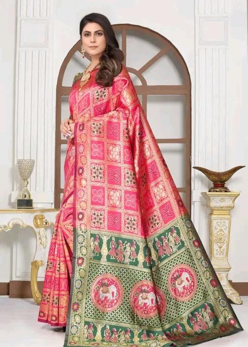 Cotton silk jacquard with blouse