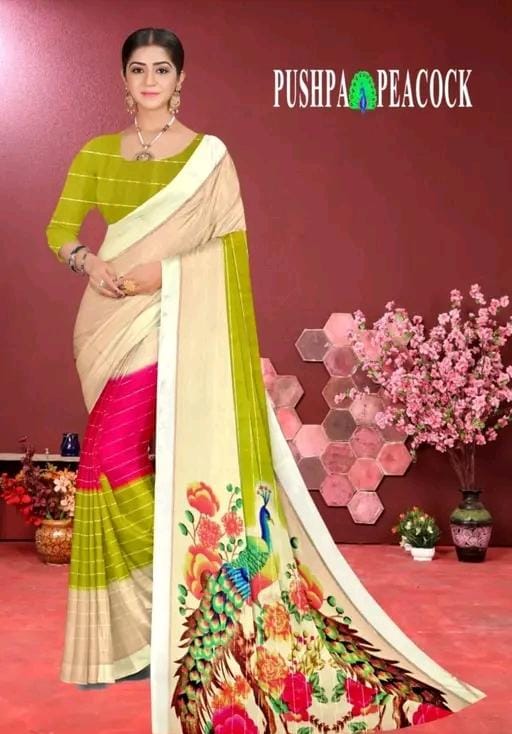 Export quality georgette satin border bollywood saree