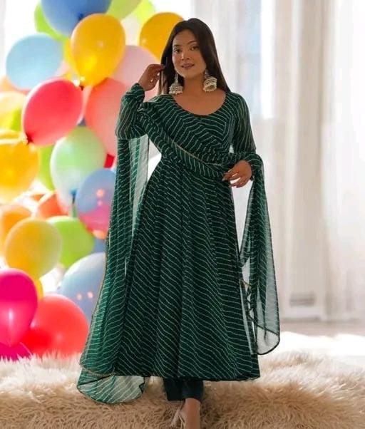 Women fancy georgette akarkali gown with dupatta