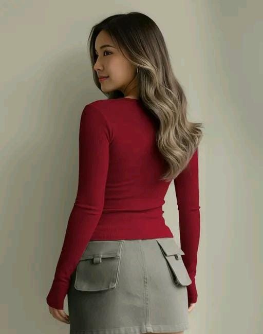 Women blend round neck stylish with top